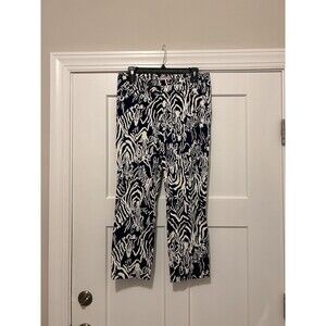 Lilly Pulitzer Size 4 Womens Slacks Pants Trousers Stretchy Navy Blue And White